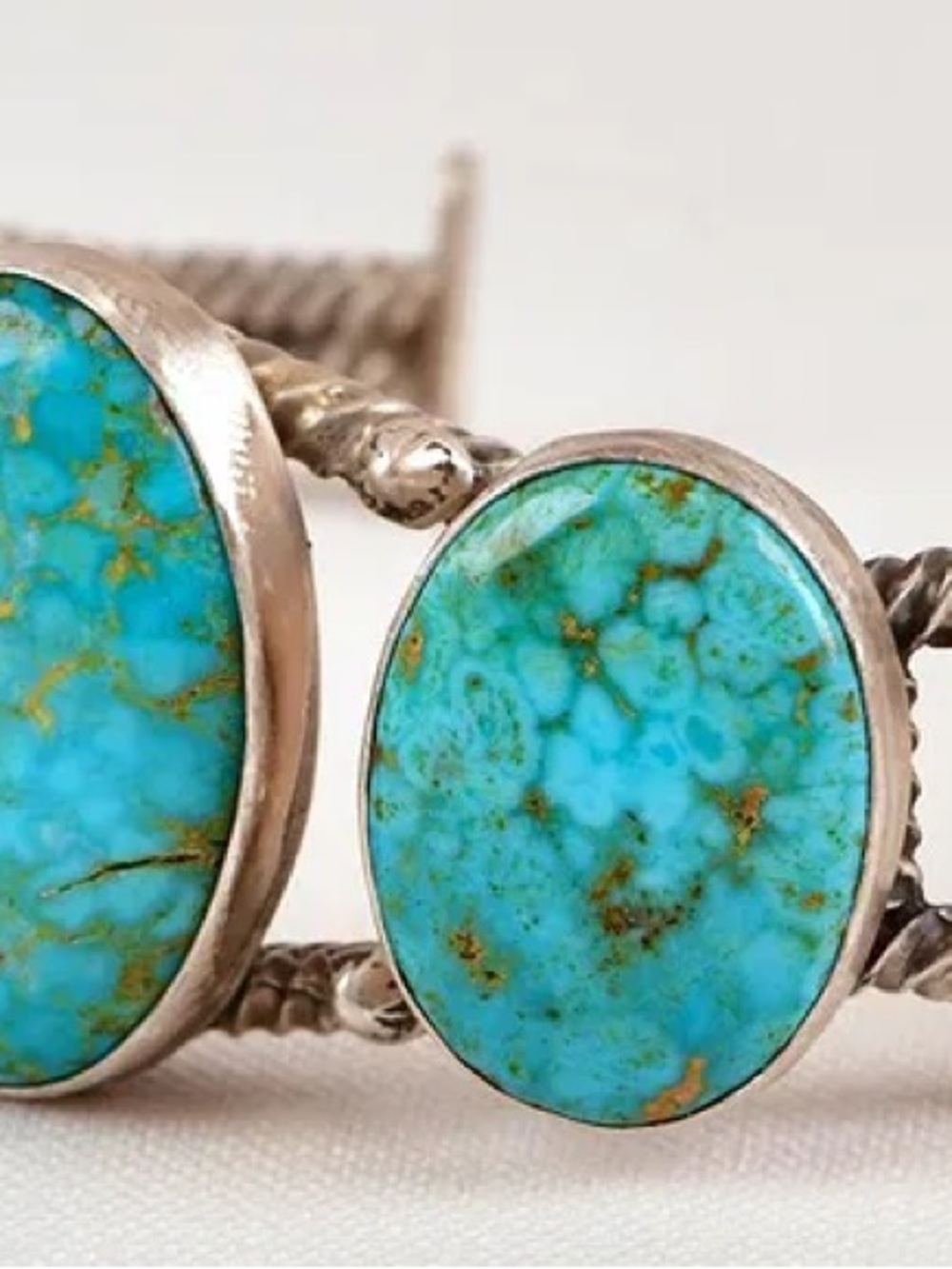 Patrick Yazzie Sterling Stormy Mountain Turquoise Cuff - Picture 3 of 4
